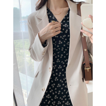 Full honey Custom Almond Color Loose Temperament Small Suit Woman Advanced Sensation Casual Western Suit Jacket 2021 Chunqiu