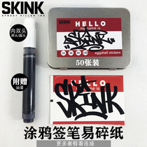 SKINK HELLO Signature Sticker Brittle Paper Graffiti Sticker Traditional Specification Fragile Sticker