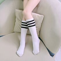 Three-bar socks pure cotton childrens mid-tube socks cheerleading aerobics socks trend personality boys and girls socks