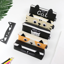 Small fresh triangle pen bag for girls Korean simple pen box Cute pencil bag Creative student large capacity stationery bag