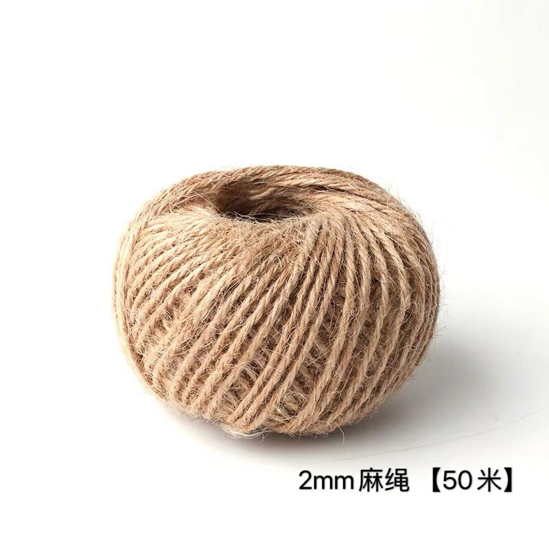 Hemp Rope DIY Handmade Natural Grass Rope Flowers Sweet baking Packing Packaging Retro Vase Rope Bouquet Knot 50 m