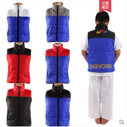 Taekwondo vest Autumn and winter children adult down cotton warm vest Men and women taekwondo suit training cotton vest