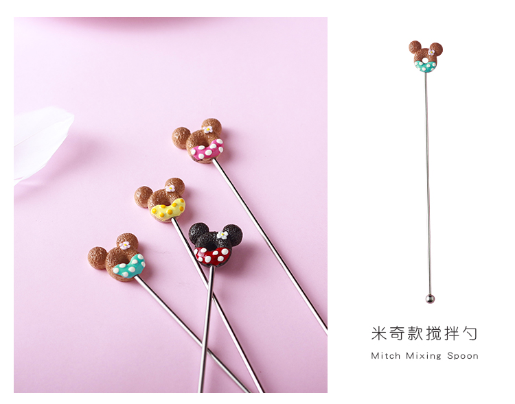 Tay cầm dài khuấy cà phê muỗng donut cát đá muỗng muỗng thép không gỉ 304 que khuấy món tráng miệng dễ thương - Cà phê cốc uống cafe giữ nhiệt