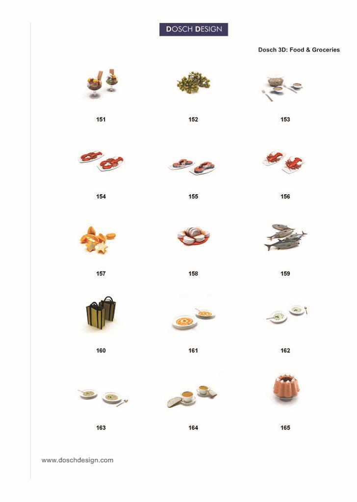 DOSCH 3D：Food & Groceries[食品食物3D模型]/MAX.有目录