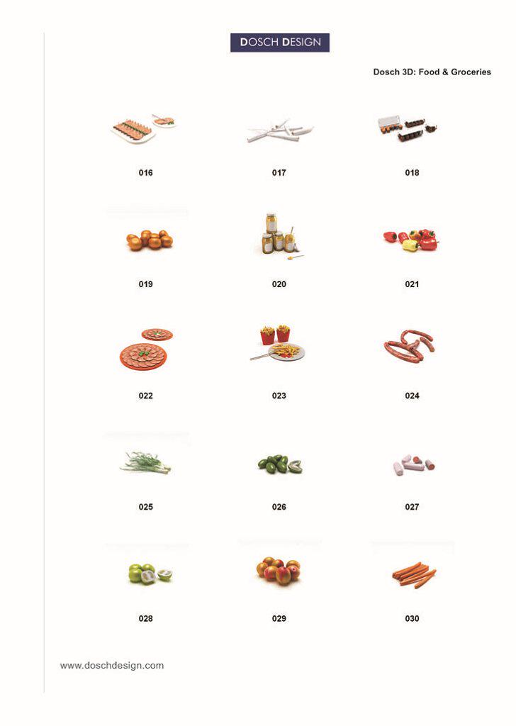 DOSCH 3D：Food & Groceries[食品食物3D模型]/MAX.有目录