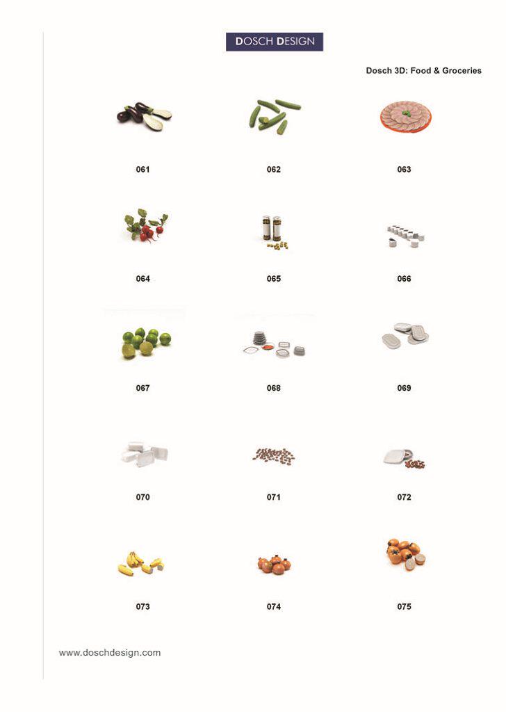 DOSCH 3D：Food & Groceries[食品食物3D模型]/MAX.有目录