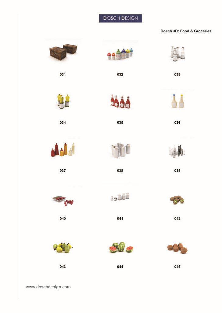 DOSCH 3D：Food & Groceries[食品食物3D模型]/MAX.有目录