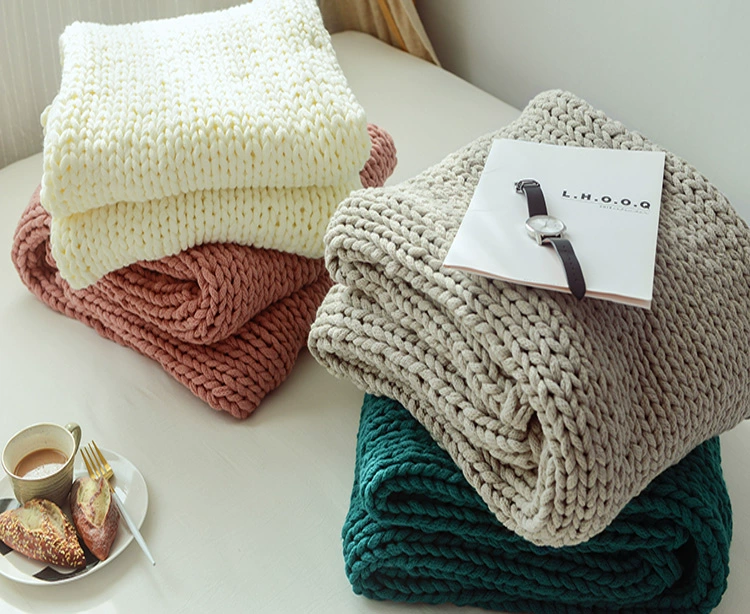 đường thô nordic đan chăn ins gió dệt chăn mền thảm nap chăn mền sofa thường đi xe thảm - Ném / Chăn chăn lông cừu nhân tạo