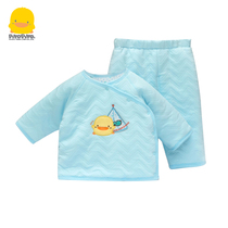 Broken clearance Yellow Duckling baby warm clothing set super thick inner wearing baby clothes cotton clothes cotton trousers winter newborn newborn