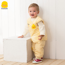 Broken clearance Yellow Duckling baby pants autumn and winter thickened warm men and women trousers 1-2 years old