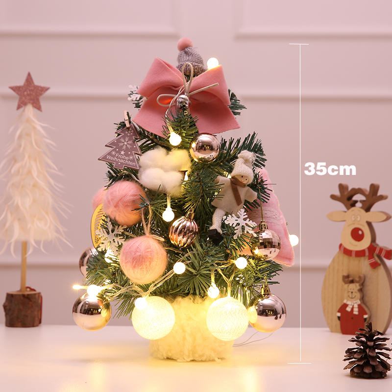 Christmas Decorations Small mini Christmas tree combo belt Decorate desktop Front Office presents