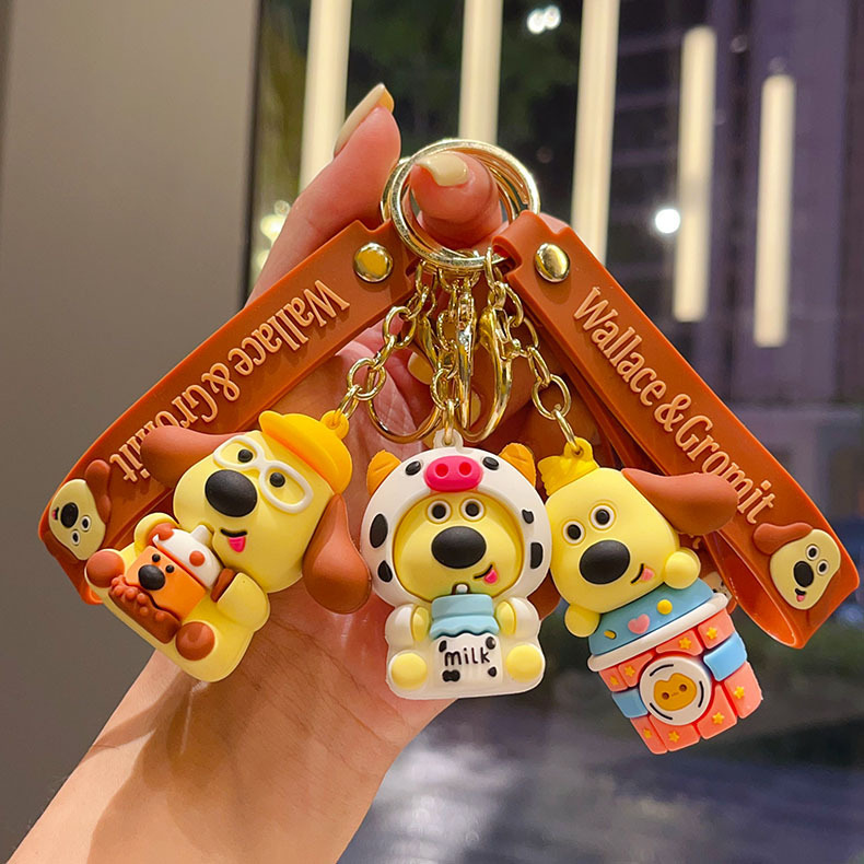 Cartoon Dessert Boss Dog Plush Keychain Cute Doll Bag Pendant Car Keychain Creative Small Gift