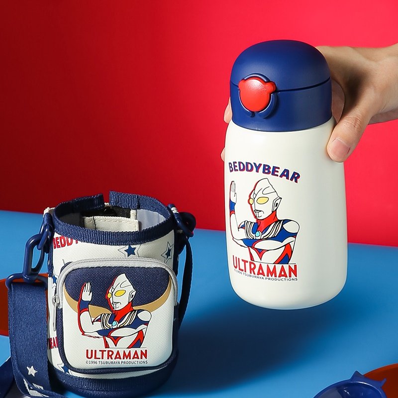 Cup bear Ottmann Children's insulated cup 2021 new with straw water cup Student baby anti-fall kettle portable