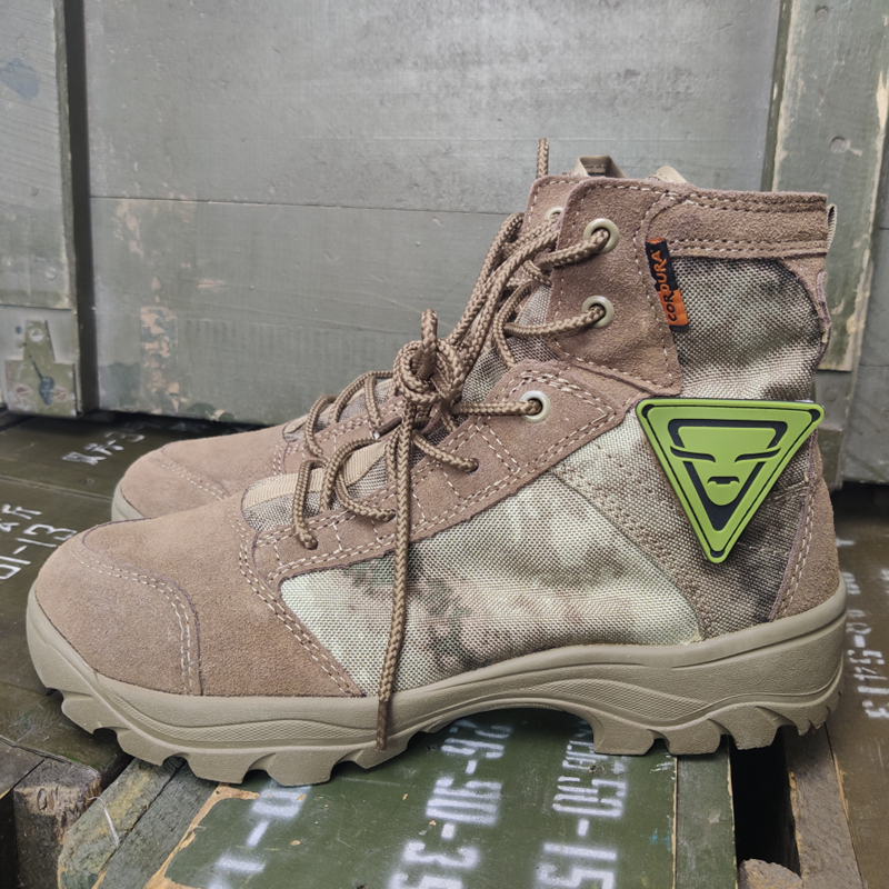 Military Mini Shoes Boots Men Outdoor Sports High Drum Bull Leather Desert Shoes Casual Workwear Shoes Breathable Shock Absorbing Mountaineering Hiking Shoes