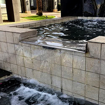 Waterfall landscaping flow pool U-shaped overflow saliva landscape fish pond courtyard garden flow wall stainless steel flow sink