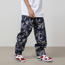 S45 (original 1807)New camouflage jacquard jeans street retro daddy pants casual loose trousers men