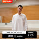 1807 basic printed logo T-shirt simple loose casual couple t pure cotton inner round neck long sleeve bottoming shirt for men