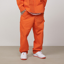 S45 (original 1807)Orange vintage American street overalls Mens loose spring straight casual pants