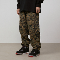 S45 (original 1807)graffiti camouflage overalls men 2021 new trend straight loose casual trousers