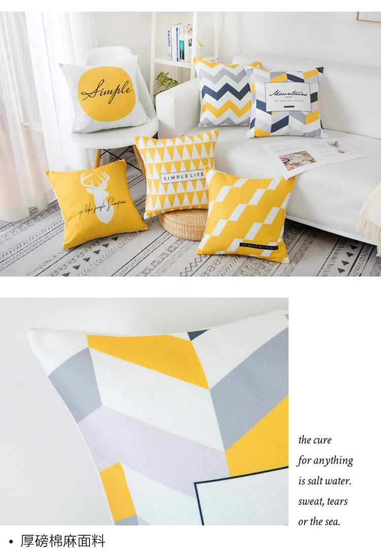 in bông vàng gối giữa thiết kế Scandinavian tối giản hình học trong mô hình đệm ghế sofa văn phòng đệm vàng - Trở lại đệm / Bolsters gối và chăn 2 trong 1
