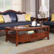 retro bàn cà phê gỗ phòng khách American hình chữ nhật bằng đá cẩm thạch bàn cà phê bàn ​​trà phòng khách đơn giản bảng Đồ - Bàn trà