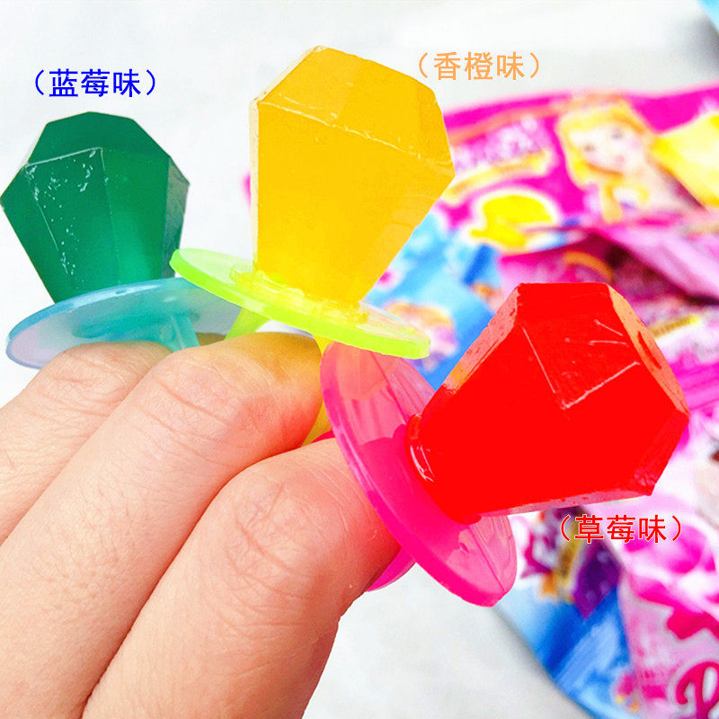 Ring Sugar Child 30 Package Windsor Princess Creative Cartoon Fruit Taste Cute Pacifier Sugar Gem Diamond Sugar Bagged