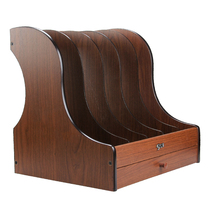 Wooden archive rack desktop file rack creative data rack five-column File column File frame folder rack