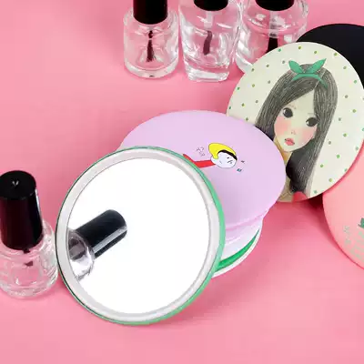 Small mirror female portable sweet cute small mirror mini creative dormitory makeup mirror student small round mirror male