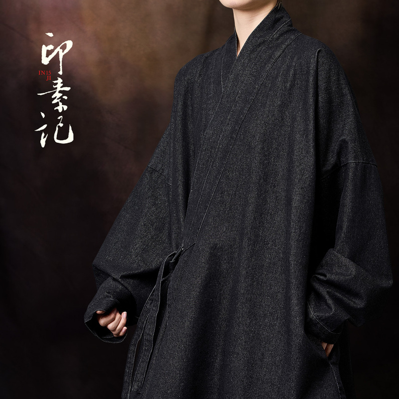 Unisex Loose-Fitting Zen Meditation Hanfu Autumn and Winter Heavy Coat Chinese Retro Diagonal Collar Hanfu Robe Unisex Loose-Fitting Zen Meditation Hanfu Autumn and Winter Heavy Coat Chinese Retro Diagonal Collar Hanfu Robe
