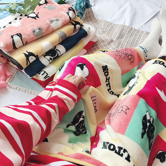 Nhật Bản phim hoạt hình mèo văn phòng chó nap chăn san hô lông cừu chăn sinh máy lạnh chăn mền giải trí - Ném / Chăn men long cuu