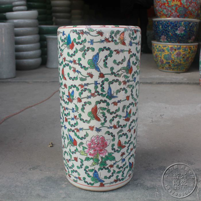 Lọ gốm Jingdezhen Một lọ phấn màu vẽ tay Mũi tên Tranh và tranh Ô chèn - Vase / Bồn hoa & Kệ chậu trồng cây trong nhà