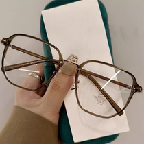 French Gentle Motto ultralight myopia female large frame white olive green conspicuble blue light blue eyes frame male