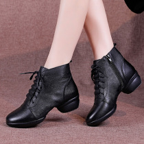 Chaussures de danse carrées en cuir véritable pour femmes 2024 nouvelles chaussures de danse printemps et été semelle souple chaussures de danse en peau de vache haut de gamme chaussures de danse marin