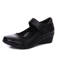 Черные одиночные туфли (один размер большой выстрел на ногах толстые ноги)