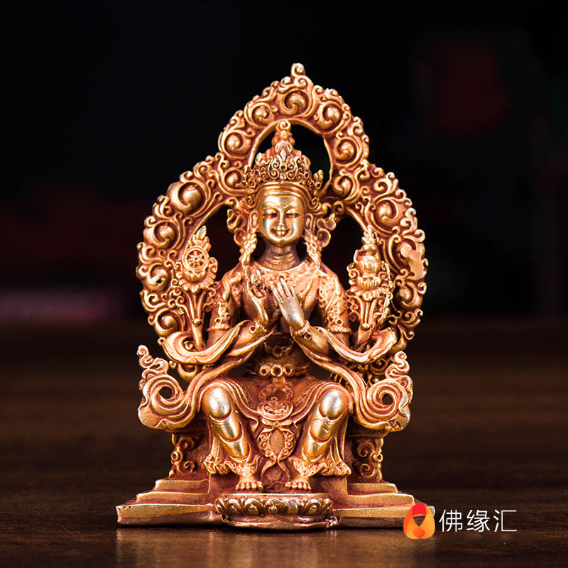 (Buddha Huihui) Nepalese Buddha statue handmade all gilt 3 inch Maitreya Buddha Buddha statue ornaments