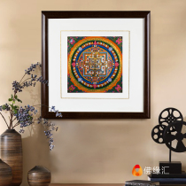 Hand-painted mandala thangka hanging painting Nepal natural mineral pigment Tibet time wheel King Kong porch decorative painting