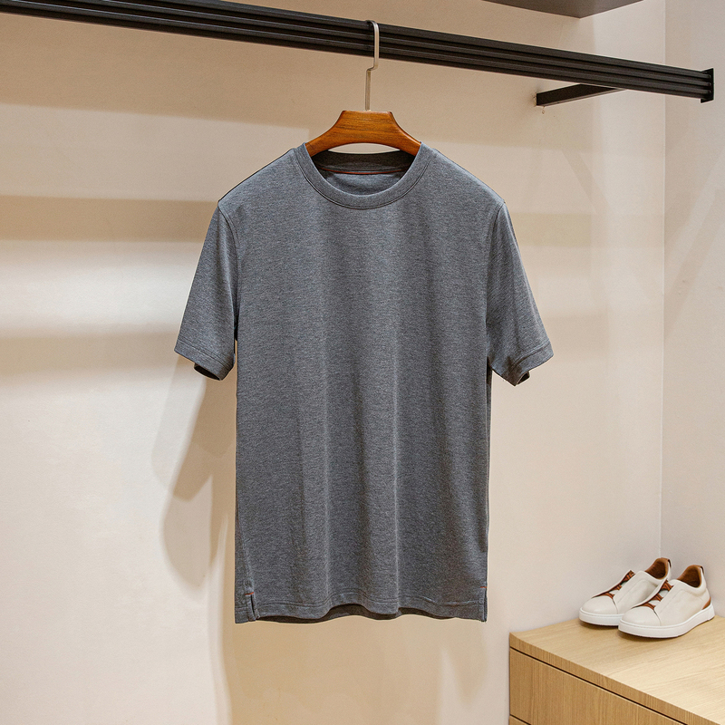 Comfortable and Skin-Friendly! High-End Modal and Pima Cotton Blend Summer Men's Simple Round-Neck Short-Sleeve T-Shirt Base Layer Comfortable and Skin-Friendly! High-End Modal and Pima Cotton Blend Summer Men's Simple Round-Neck Short-Sleeve T-Shirt Base Layer