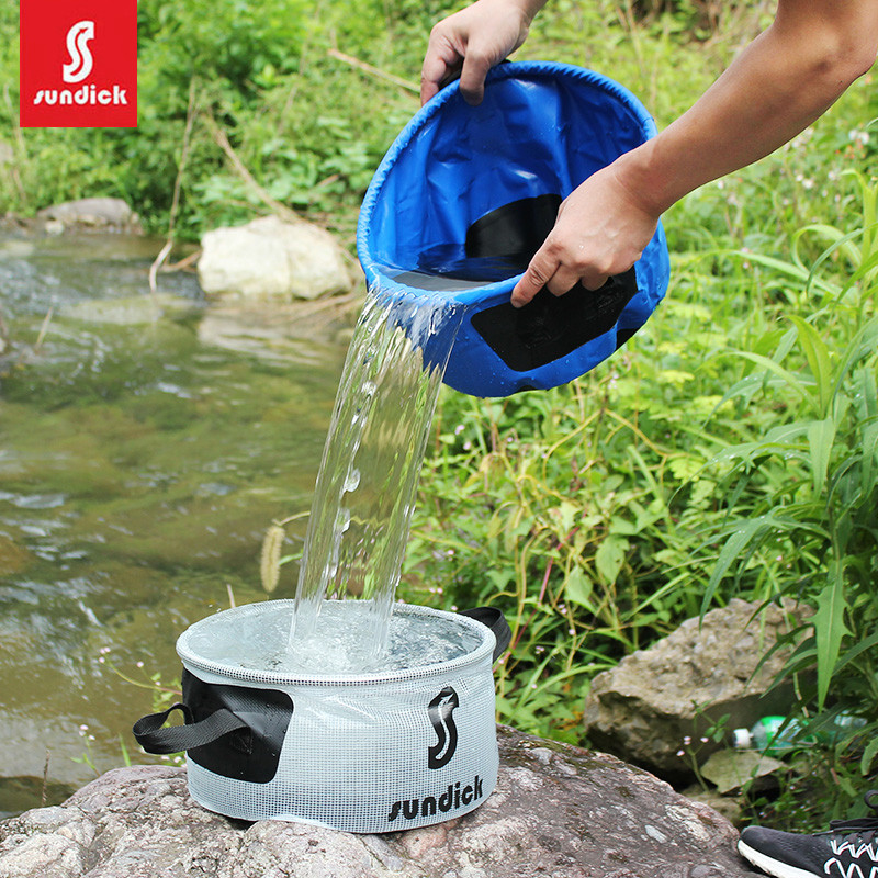  Mountain customer outside camping 10L 15L folding bucket portable four square water basin wash face plate fishing bucket