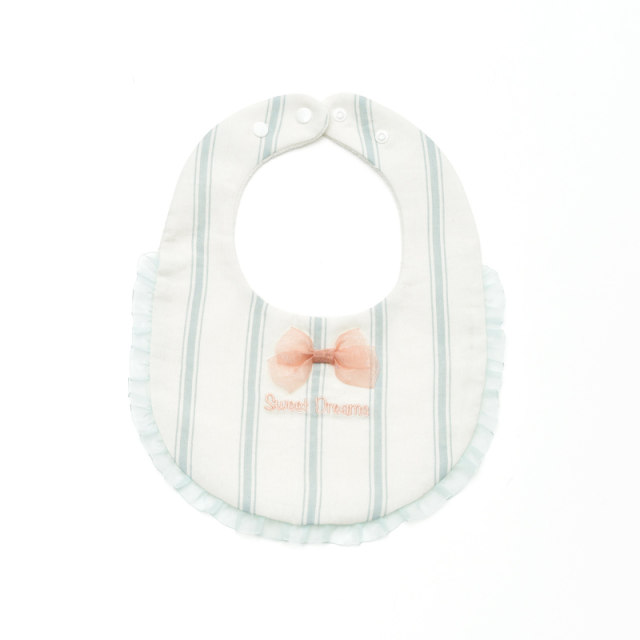 Fresh striped lace pure cotton saliva napkin baby bib ຂອງເດັກນ້ອຍ bib