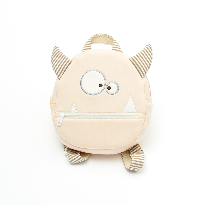 Cute to blame toddler small backpack double shoulder backpack soft bag pure cotton knit infant backpack-Taobao
