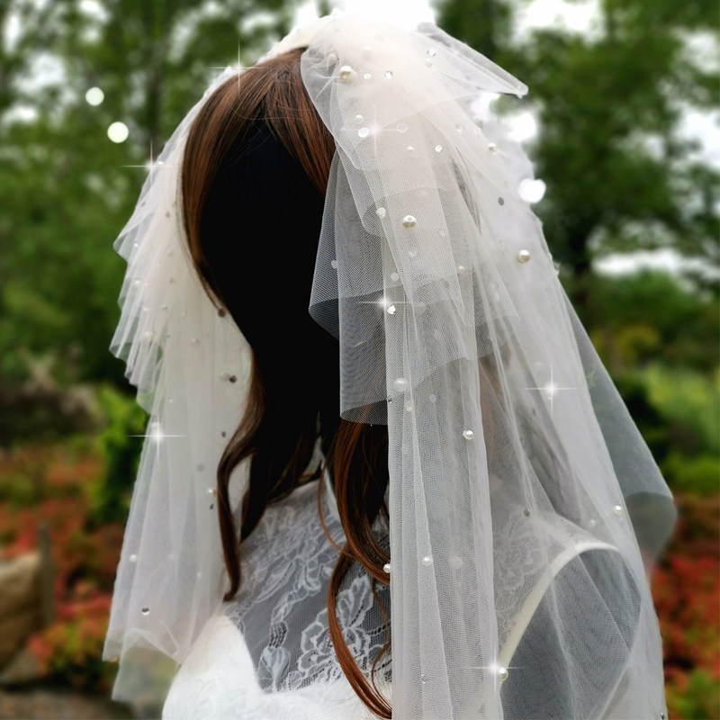 Head yarn headwear ultra-senssen series multilayer retro champagne champagne Shine Bright Water Drill Pearl Brigade Pat Bridal Wedding