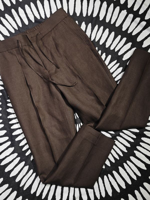 Irish Imported Linen Jogging Pants Spence Bryson Large Weight Linen Casual Pants Drawstring Pants