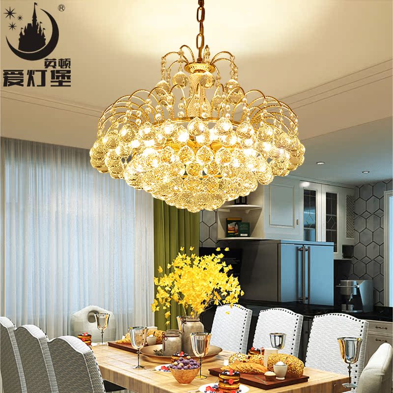 Love Light Castle European-style crystal chandelier living room simple modern luxury villa atmosphere round bedroom dining room lamps