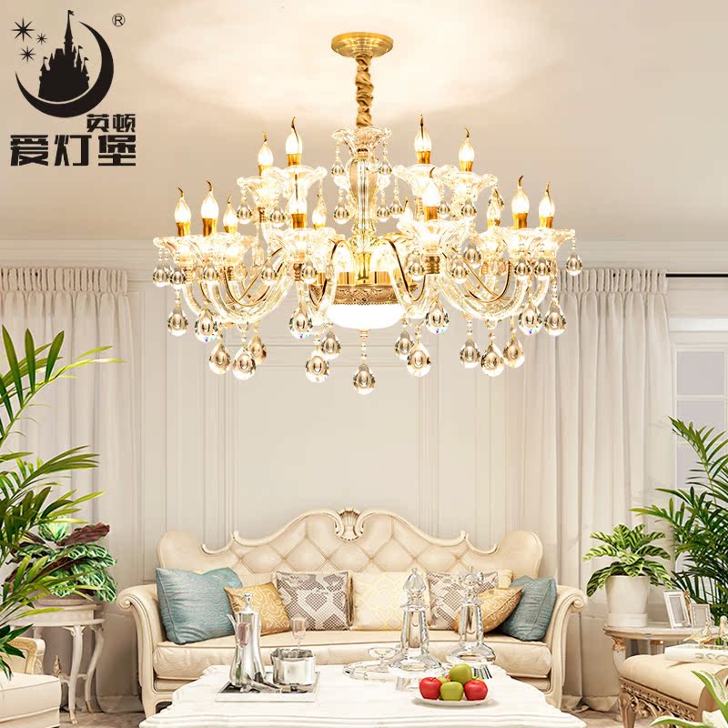 Love Lamp Castle European-style Crystal Chandelia Living-room Lamp Modern Minimalist Atmosphere LED Villa Bedroom Dining Room Fancy Lamp