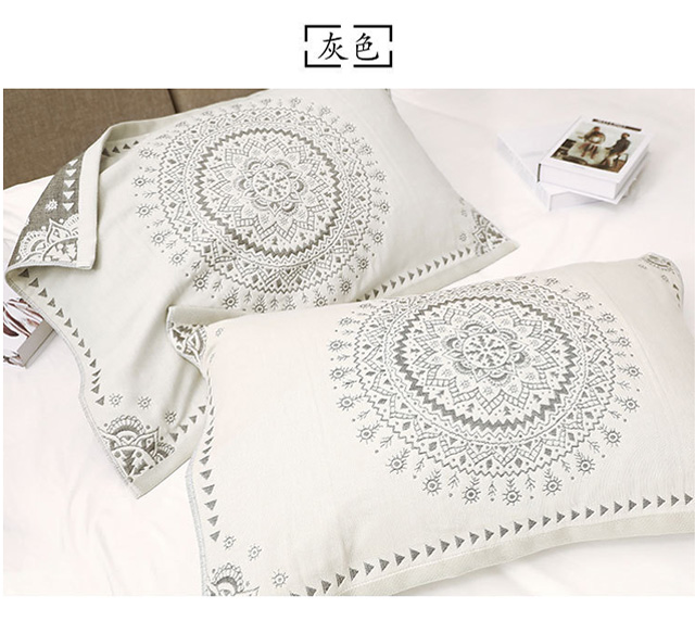 Khăn bông gạc mới Nhật Bản cotton bốn lớp cặp vợ chồng nam và nữ sinh viên ký túc xá mềm bốn mùa khăn gối - Khăn gối vỏ gối vuông