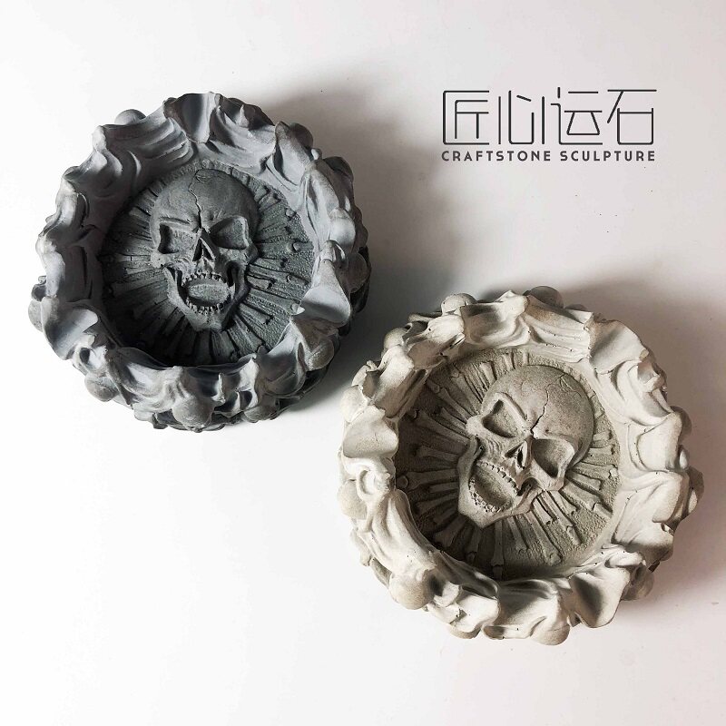 Punk Flame Skull West Coast Trend Retro Ashtray Personality Creative Fashion Boutique Boys Birthday Gift