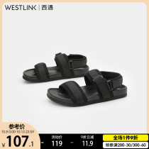 West Yong flat sandals mens trend 2020 Summer new leisure Velcro seaside sandals mens D0805686