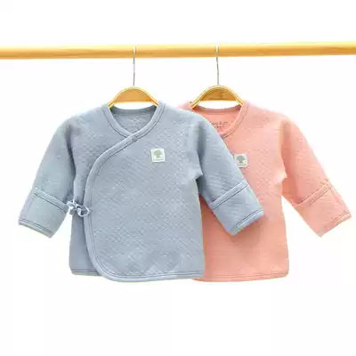 Newborn baby digging back newborn clothes Spring and Autumn Winter monk clothes baby warm and anti-wet half back top