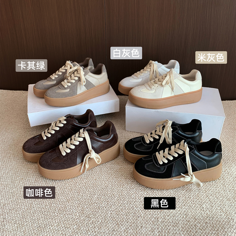 5cm Height Increase ~ Dexun Sneakers for Women 2026 New Spring Genuine Leather Thick-Soled Casual Sports White Shoes for Petite Individuals