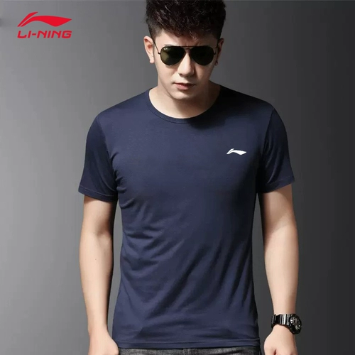 Li Ning, шелковая быстросохнущая модная трендовая футболка, дышащий спортивный костюм для спортзала, короткий рукав, коллекция 2021, для бега